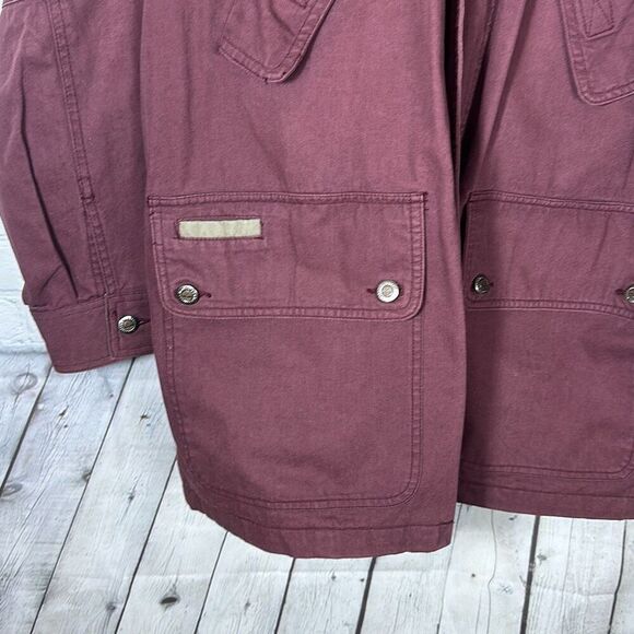 Timberland Weathergear Mens Burgundy Canvas Barn Chore Coat Jacket Size L Large - Picture 3 of 13
